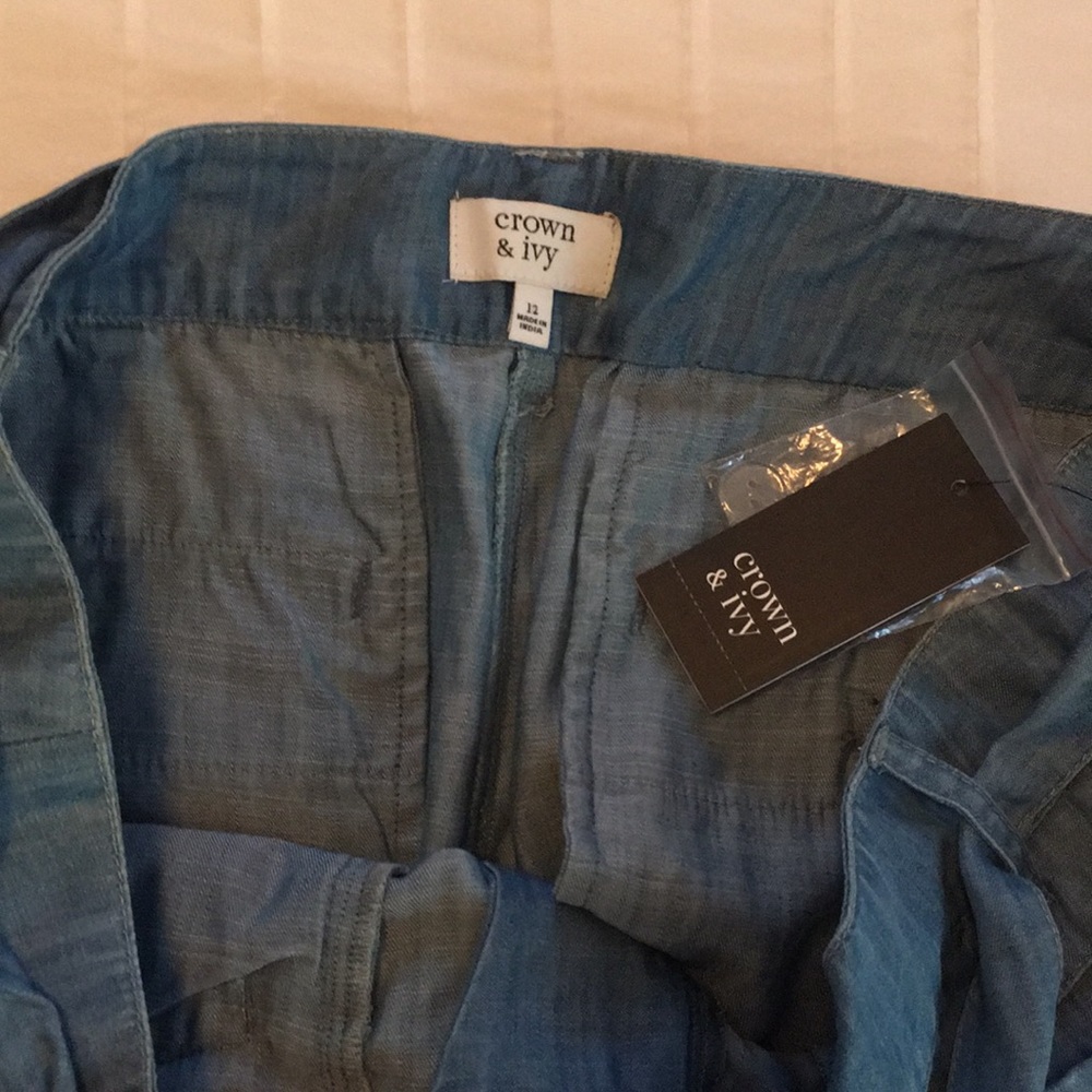 Crown and Ivy chambray wide leg pants - Picture 7 of 8